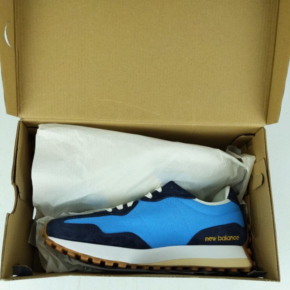 NIB New Balance 327 Sneaker Shoes Vibrant Sky/Natural Indigo Blue, Gum Outsoles - Picture 6 of 6